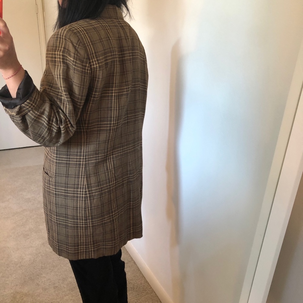 Vintage Linen Oversized Plaid Blazer - Picture 4 of 8